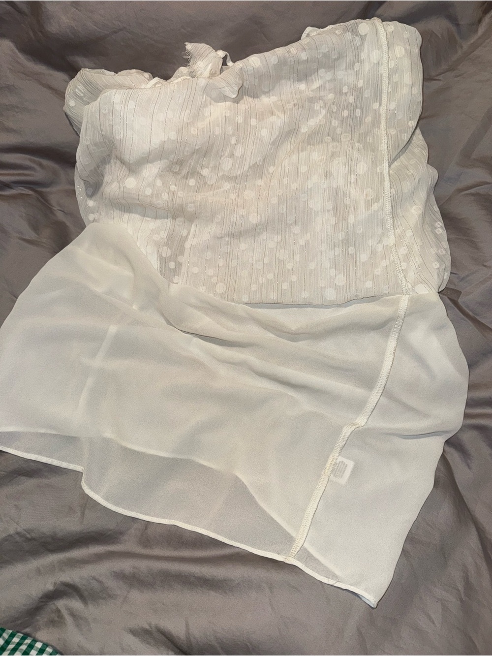 MISA Siena Top + Marion Skirt Set XS Off White Clip Dot Lurex Ruffle - Picture 15 of 16